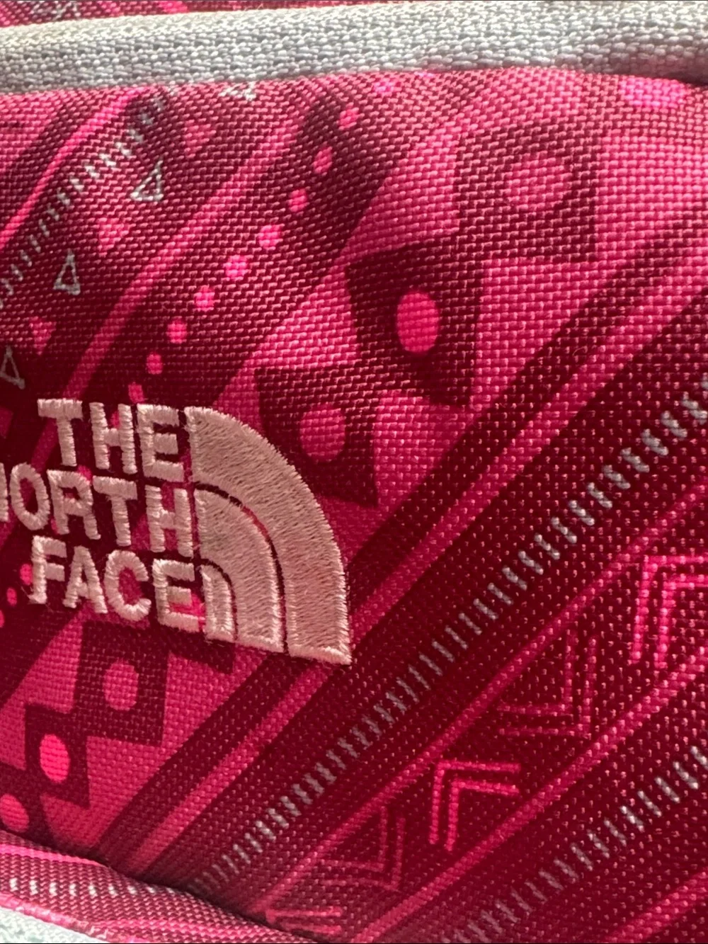 The North Face Kids Pink Backpack with Mint Trim